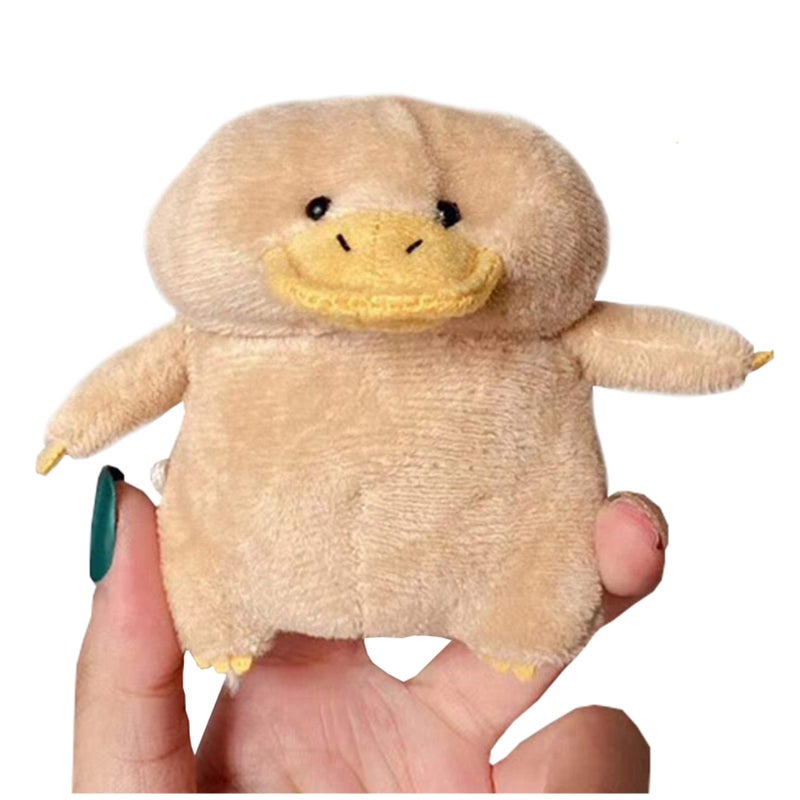 SGVAHY Furry Case for AirPods 1&2 Funny Cute 3D Cartoon Plush Design Duck Soft Warm Fluffy Cover with Keychain Kawaii Anti-Fall Protective Case Women Girls - Image 1